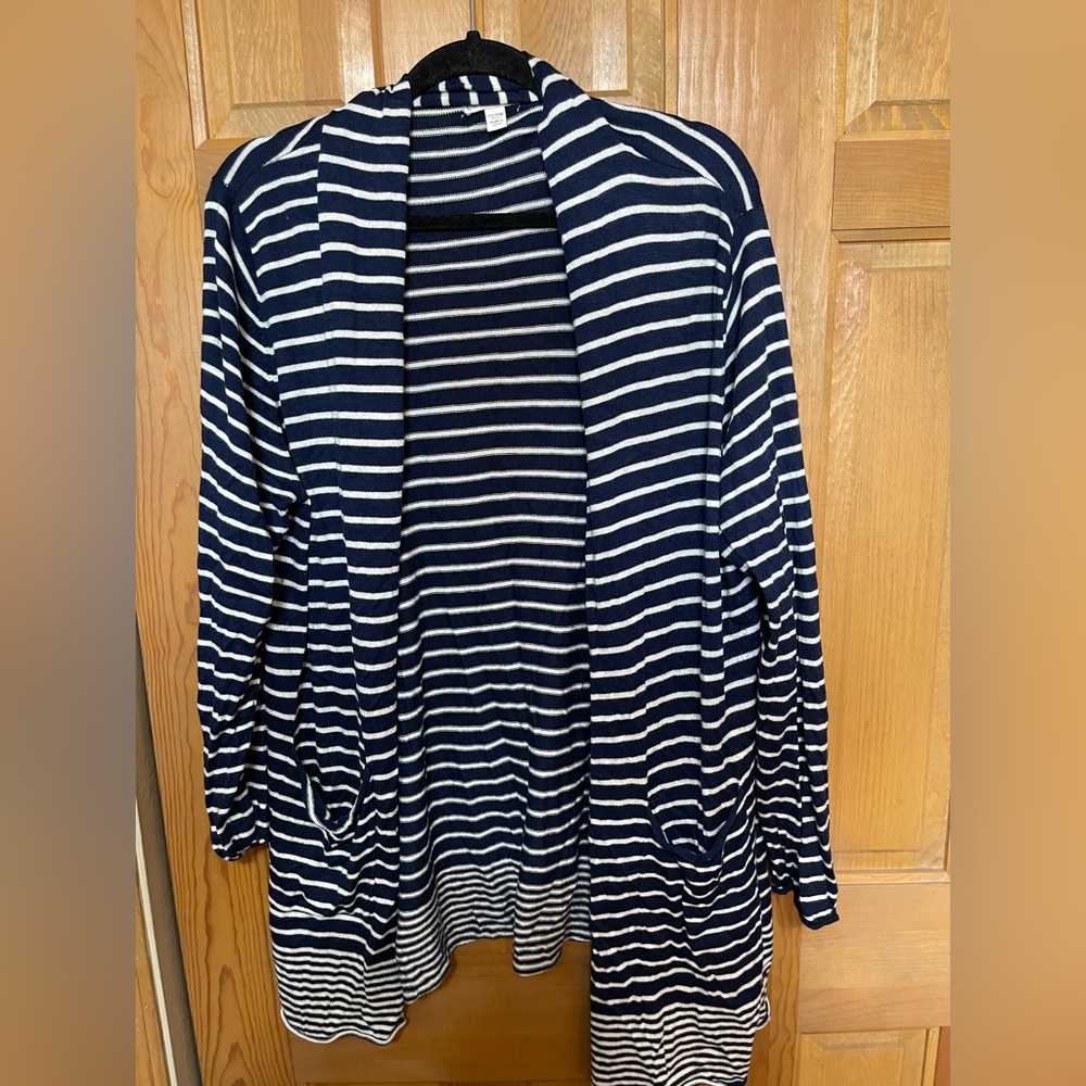 CATO navy and white cardigan